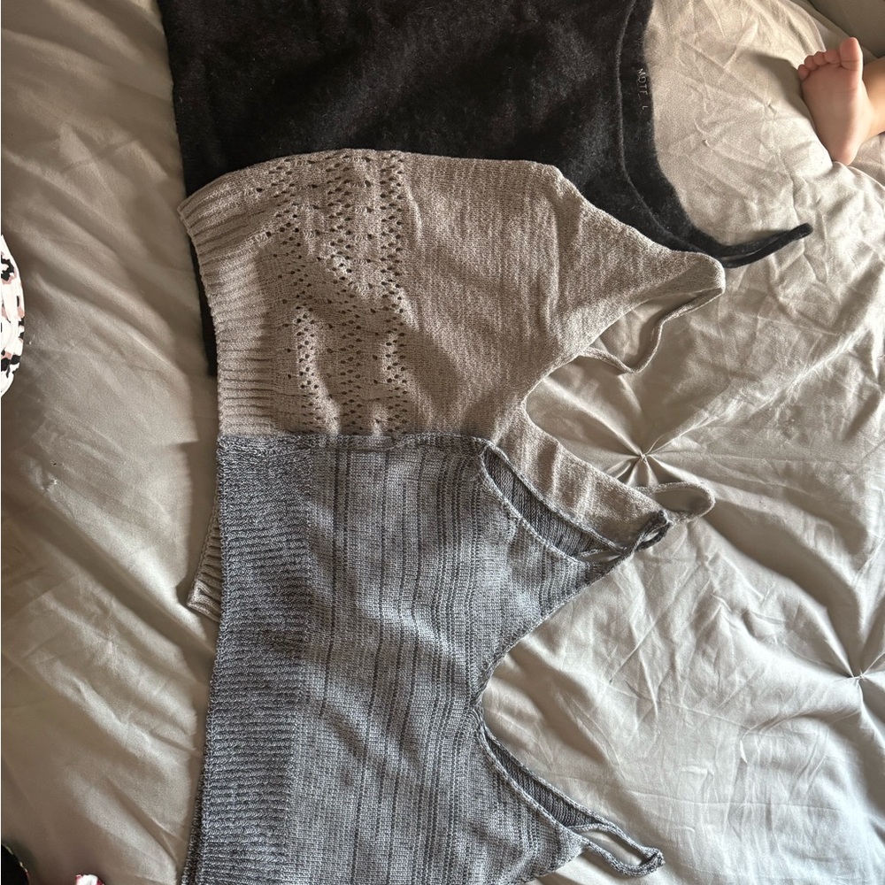 Stylish Women's Sweater Set - Black, Gray, Cream